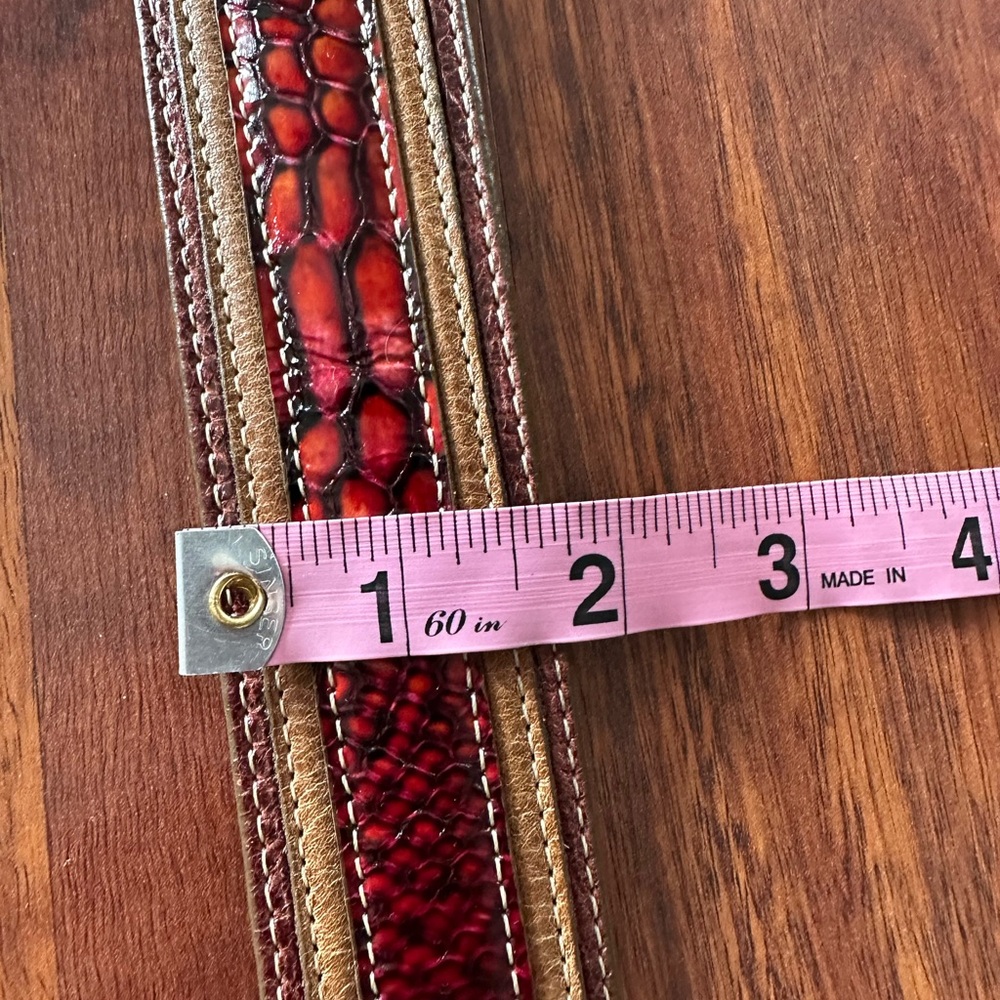 Leatherock Python & suede suede long fringe leather belt - Picture 7 of 15